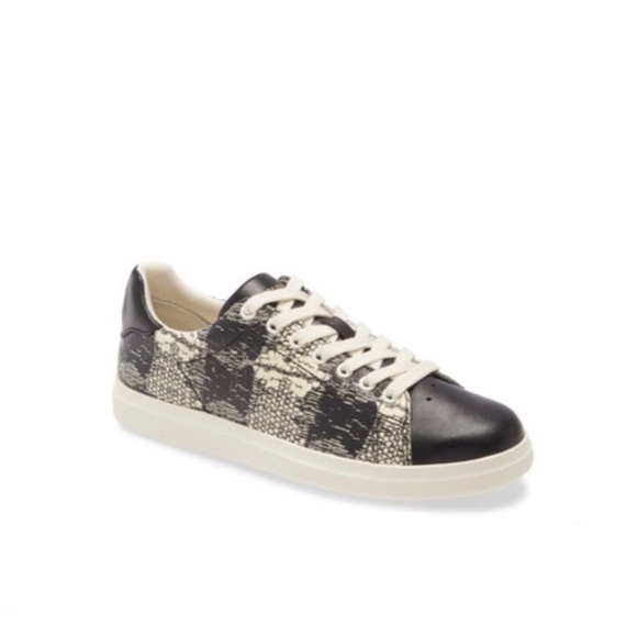 Tory Burch Howell Court Sneaker BLACK/WHITE Printed Leather Size 9 Worn Once